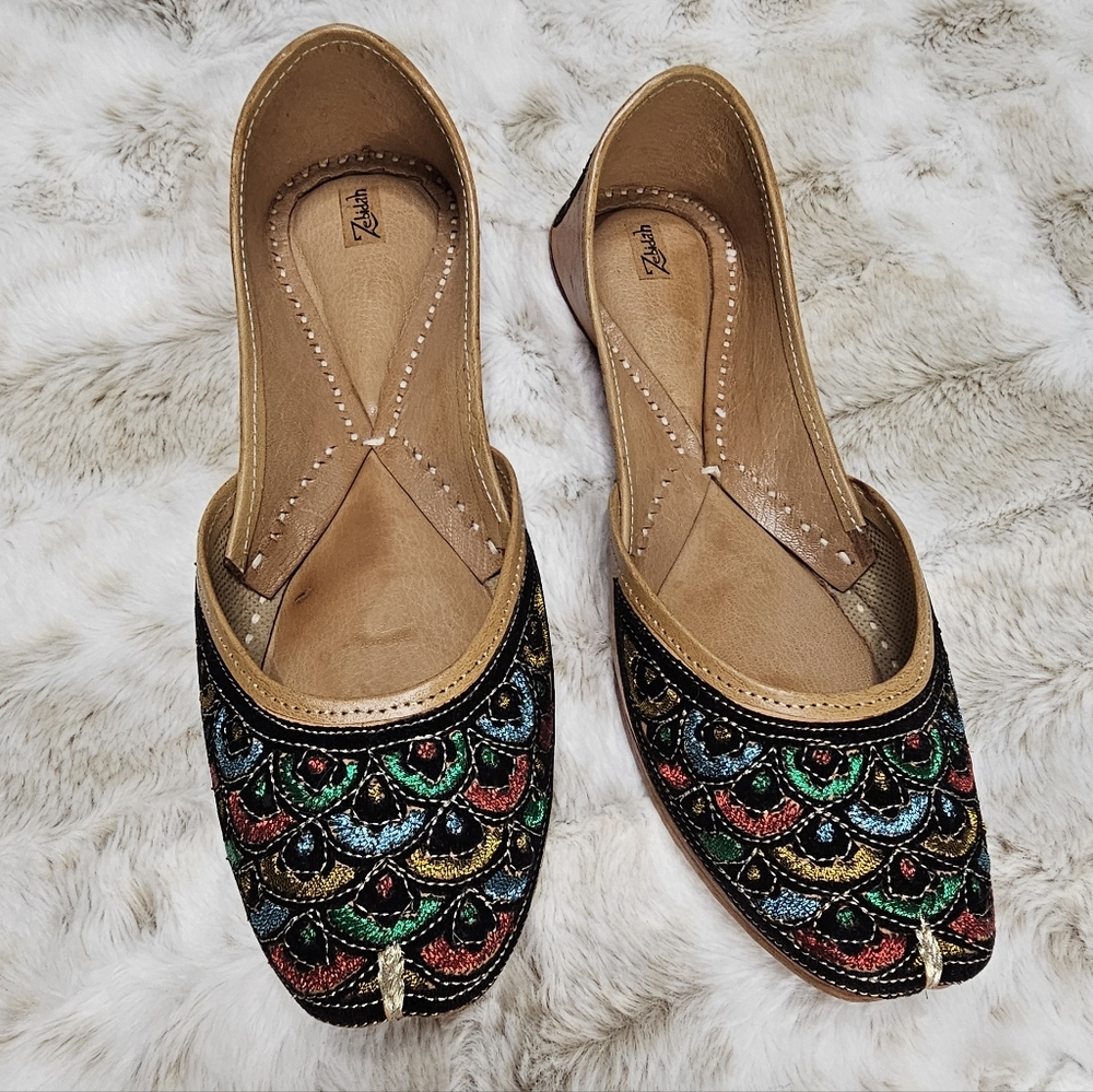 Zebidah Hand-Made Leather Flats Size 41‎ khussa shoes/juttis